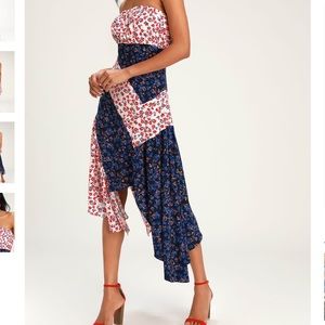 Strapless midi dress